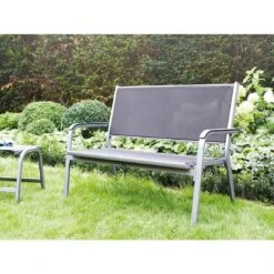 Kettler Basic Plus 2-Sitzer-Gartenbank Aluminium/Textilene Silber/Anthrazit -GartenMöbelPro Verkäufe kettler basicplus 2er gartenbank silber anthrazit 0301211 0000 2