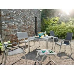 Kettler Basic Plus 2-Sitzer-Gartenbank Aluminium/Textilene Silber/Anthrazit -GartenMöbelPro Verkäufe kettler basicplus 2er gartenbank silber anthrazit 0301211 0000 3