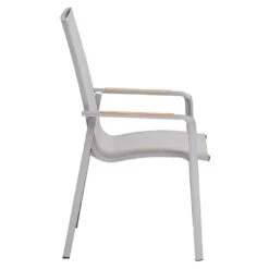 Kettler Diamond Stapelsessel Aluminium/Outdoorgewebe/Teak Silber/Hellgrau -GartenMöbelPro Verkäufe kettler diamond stapelsessel aluminium outdoorgewebe teak 1370053 3