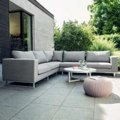 Kettler Ego Ecklounge 2-teilig Aluminium/Sunbrella Silber/Grau Meliert -GartenMöbelPro Verkäufe kettler ego loungeecke 2tlg aluminium sunbrella silber flanelle 1005062 1