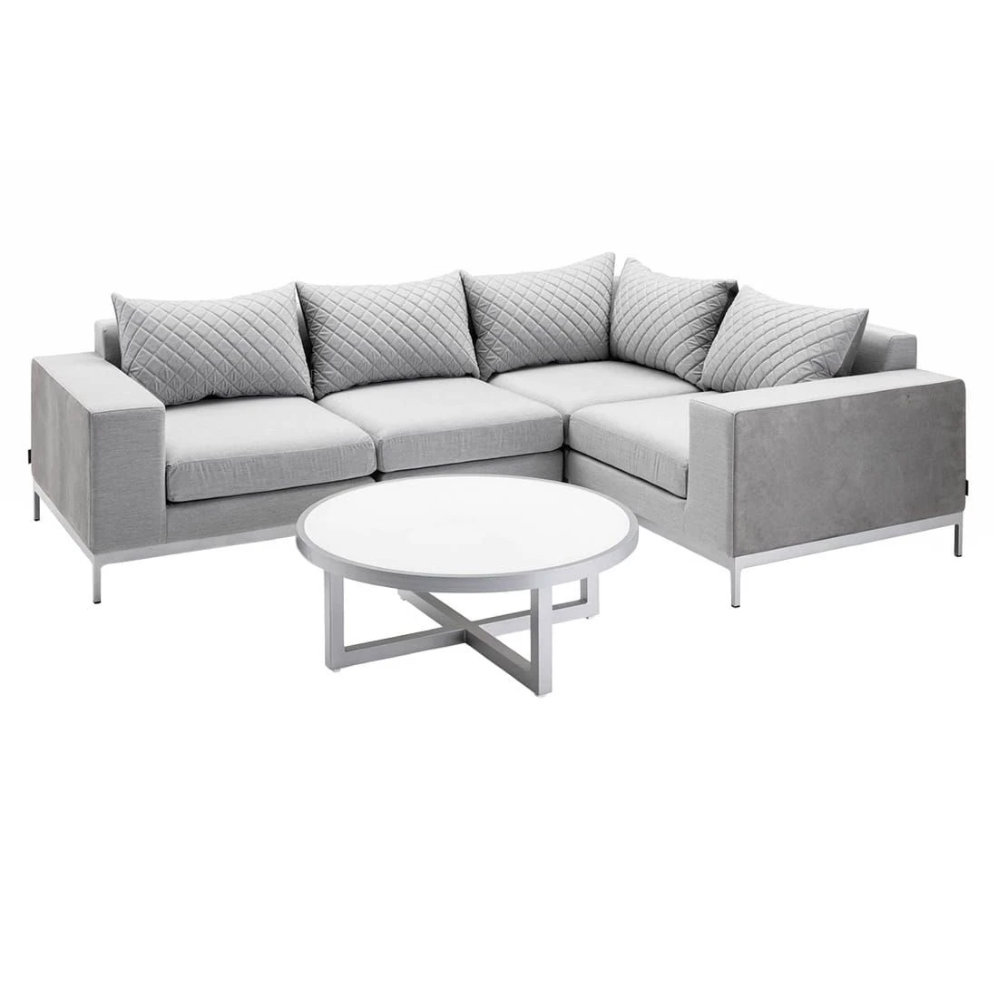Kettler Ego Loungetisch Ø92 Cm Aluminium/Glas Silber 6 Kettler Ego Loungetisch Ø92 Cm Aluminium/Glas Silber – Bild 4