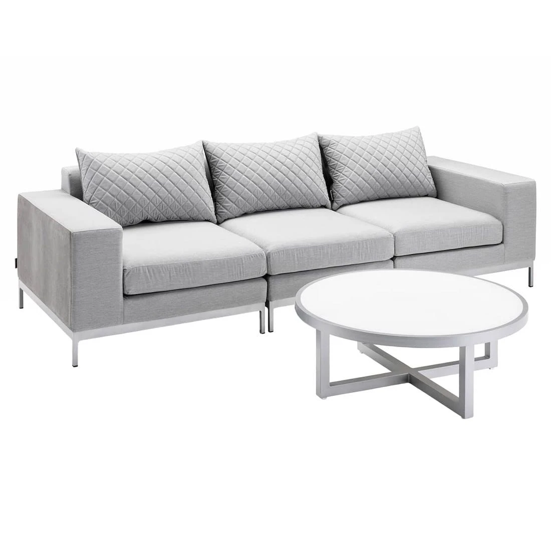 Kettler Ego Loungetisch Ø92 Cm Aluminium/Glas Silber 7 Kettler Ego Loungetisch Ø92 Cm Aluminium/Glas Silber – Bild 5
