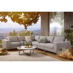 Kettler Ego Modular Ecklounge 7tlg. Sunbrella Silber/Hellgrau Meliert -GartenMöbelPro Verkäufe kettler ego modular loungeecke 7tlg aluminium sunbrella 1