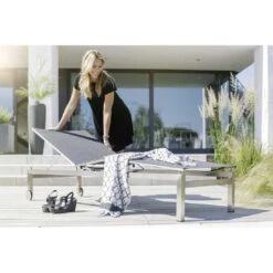 Kettler Feel Gartenliege Edelstahl/Textilene Grau Meliert -GartenMöbelPro Verkäufe kettler feel gartenliege 203cm edelstahl textilene grau meliert 1005282 12