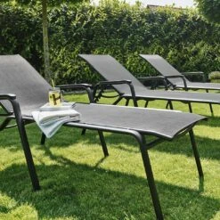 Kettler Cirrus Gartenliege Aluminium/Textilene Anthrazit/Anthrazit-Grau -GartenMöbelPro Verkäufe kettler hks cirrus komfort stapelliege aluminium textilen anthrazit anthrazit grau 2