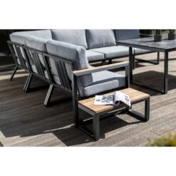 Kettler Ocean Skid Beistelltisch Aluminium/Teak Anthrazit/Teak -GartenMöbelPro Verkäufe kettler ocean beistelltisch aluminium teak anthrazit teak 1183416 4