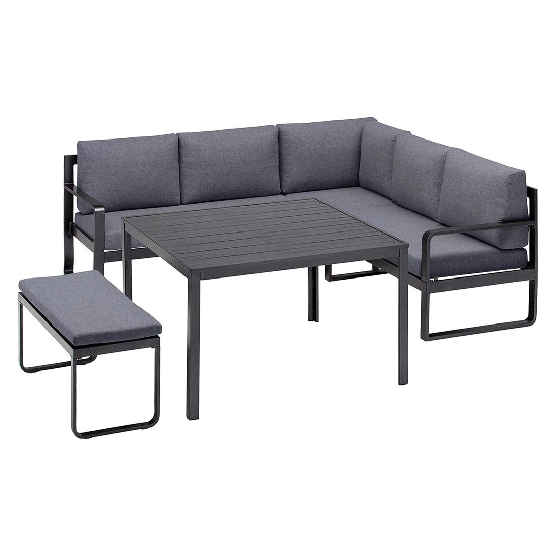 Kettler Ocean Casual Dining Loungeecke Aluminium/Polyester Anthrazit/Grau 6 Kettler Ocean Casual Dining Loungeecke Aluminium/Polyester Anthrazit/Grau – Bild 4
