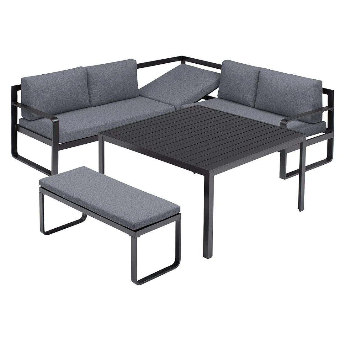 Kettler Ocean Casual Dining Loungeecke Aluminium/Polyester Anthrazit/Grau 7 Kettler Ocean Casual Dining Loungeecke Aluminium/Polyester Anthrazit/Grau – Bild 5