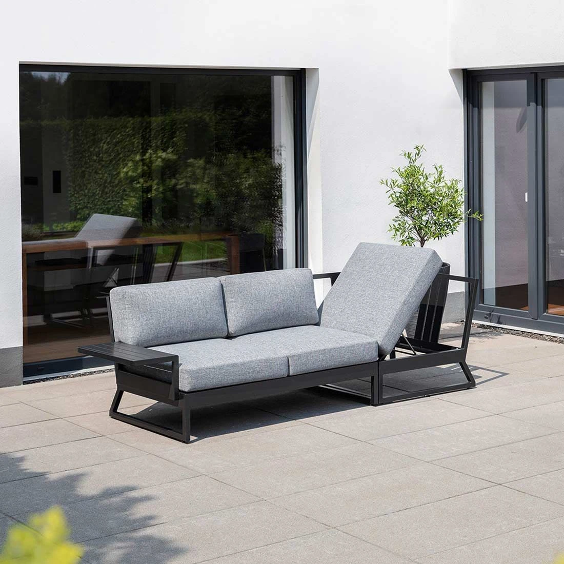 Kettler Ocean Skid Platform Gartensofa Mit Ablage Aluminium/Olefin Anthrazit 7 Kettler Ocean Skid Platform Gartensofa Mit Ablage Aluminium/Olefin Anthrazit – Bild 5