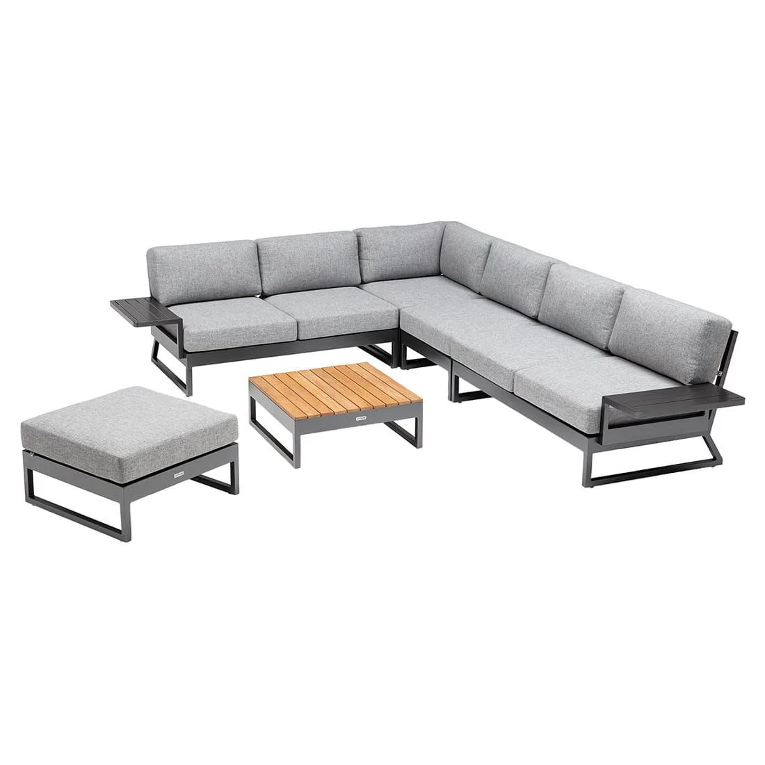 Kettler Ocean Skid Platform Loungehocker Aluminium/Olefin Anthrazit/Hellgrau Meliert 8 Kettler Ocean Skid Platform Loungehocker Aluminium/Olefin Anthrazit/Hellgrau Meliert – Bild 6