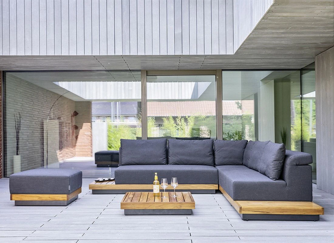 Kettler Royal Platform Loungehocker Aluminium/Teak/Sunbrella Anthrazit/Sooty 7 Kettler Royal Platform Loungehocker Aluminium/Teak/Sunbrella Anthrazit/Sooty – Bild 5