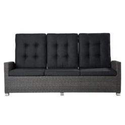 LC Garden Barcelona Gartensofa Komfort Geflecht Grau Mix/Schwarz -GartenMöbelPro Verkäufe l c wholesaler barcelona 3 sitzersofa dining geflecht grey mix anthrazit 1094085 4