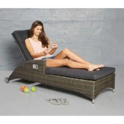 LC Garden Barcelona Gartenliege Geflecht/Polyester Grau Mix/Schwarz -GartenMöbelPro Verkäufe l c wholesaler barcelona loungeliege geflecht verstellbar 2