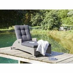 LC Garden Barcelona Gartenliege Geflecht/Polyester Grau Mix/Schwarz -GartenMöbelPro Verkäufe l c wholesaler barcelona loungeliege geflecht verstellbar 3