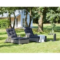 LC Garden Barcelona Gartenliege Geflecht/Polyester Grau Mix/Schwarz -GartenMöbelPro Verkäufe l c wholesaler barcelona loungeliege geflecht verstellbar 4
