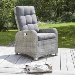 LC Garden Bilbao Gartensessel Geflecht Inkl. Kissen Grau -GartenMöbelPro Verkäufe l c wholesaler bilbao positionssessel alu geflecht inkl kissen stone grey 1093227 2