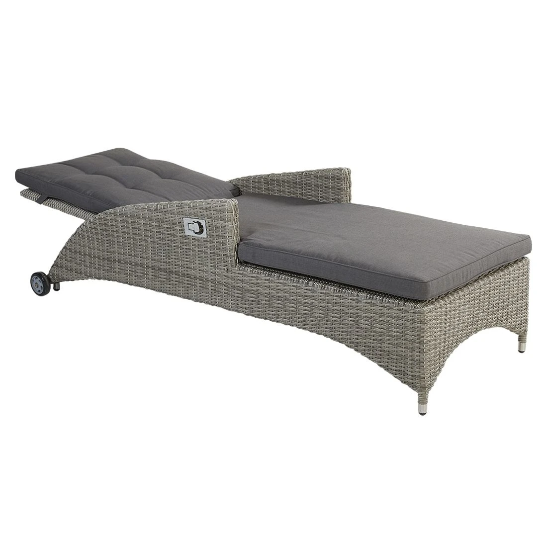 LC Garden Bilbao Gartenliege Geflecht Inkl. Kissen Grau 5 LC Garden Bilbao Gartenliege Geflecht Inkl. Kissen Grau – Bild 3