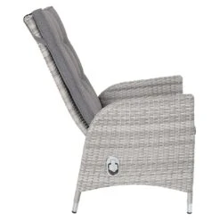 LC Garden Parma Gartensessel Geflecht/Polyester White Grey/Grey -GartenMöbelPro Verkäufe l c wholesaler parma positionssessel alu geflecht inkl kissen white grey grey 1092699 3