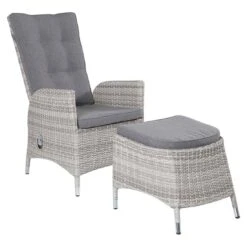 LC Garden Parma Gartensessel Geflecht/Polyester White Grey/Grey -GartenMöbelPro Verkäufe l c wholesaler parma positionssessel alu geflecht inkl kissen white grey grey 1092699 5