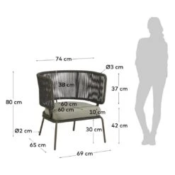 La Forma Nadin Loungesessel Stahl/Rope/Polyester Dunkelgrün/Beige -GartenMöbelPro Verkäufe la forma nadin loungesessel stahl rope polyester dunkelgrun beige 1322269 3