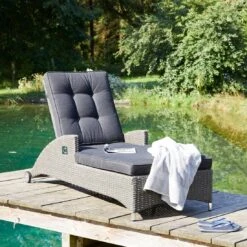 LC Garden Barcelona Gartenliege Aluminium/Geflecht Silber/Grau Mix -GartenMöbelPro Verkäufe lc garden barcelona rollliege aluminium geflecht 1432819 2