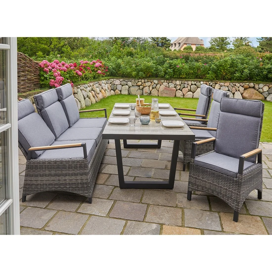 LC Garden Keramo Gartenmöbel-Set 5-tlg. Tisch 200x100cm Naturgrau 3 LC Garden Keramo Gartenmöbel-Set 5-tlg. Tisch 200x100cm Naturgrau