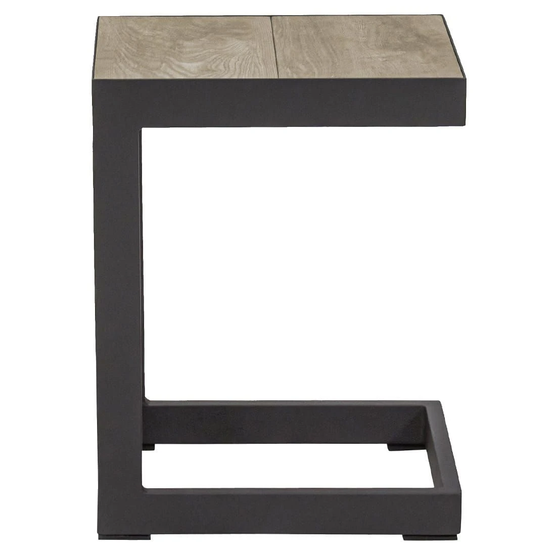 LC Garden Komido Beistelltisch 32x40cm Aluminium/Keramik Anthrazit/Holzoptik Grau 4 LC Garden Komido Beistelltisch 32x40cm Aluminium/Keramik Anthrazit/Holzoptik Grau – Bild 2