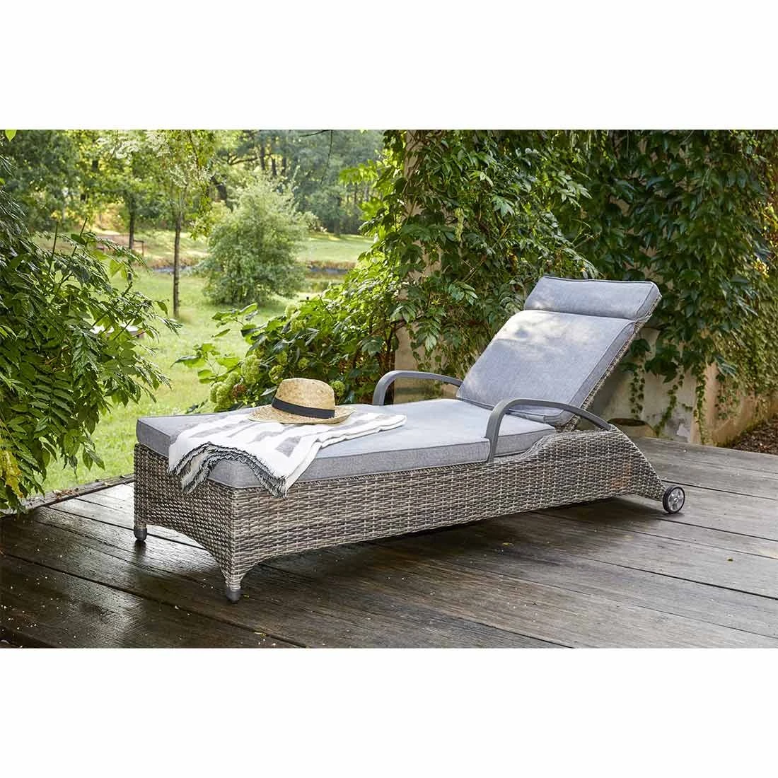 LC Garden Komido Gartenliege Aluminium/Geflecht Anthrazit/Omega Grau 7 LC Garden Komido Gartenliege Aluminium/Geflecht Anthrazit/Omega Grau – Bild 5