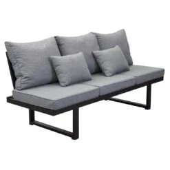 LC Garden Sondrino Gartensofa Aluminium/Polyester Schwarz/Grau