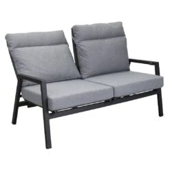 LC Garden Sondrino Gartensofa Aluminium/Textilene Schwarz Matt/Silber -GartenMöbelPro Verkäufe lc garden sondrino bank 2 sitzer aluminium textilene 1433545 6