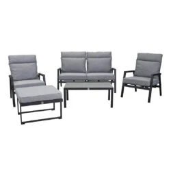 LC Garden Sondrino Gartenhocker 70x70cm Aluminium/Polyester Schwarz/Grau -GartenMöbelPro Verkäufe lc garden sondrino hocker 70x70cm aluminium polyester 1433644 4