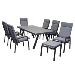 LC Garden Sondrino Gartenhocker Mit Kissen Aluminium/Polyester Schwarz/Grau -GartenMöbelPro Verkäufe lc garden sondrino hocker mit kissen aluminium polyester 1433039 4