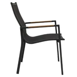 LC Garden Unicamo Stapelstuhl Aluminium/Textilene/Teak Anthrazit/Natur -GartenMöbelPro Verkäufe lc garden unicamo stapelstuhl aluminium textilene teak 1433303 3