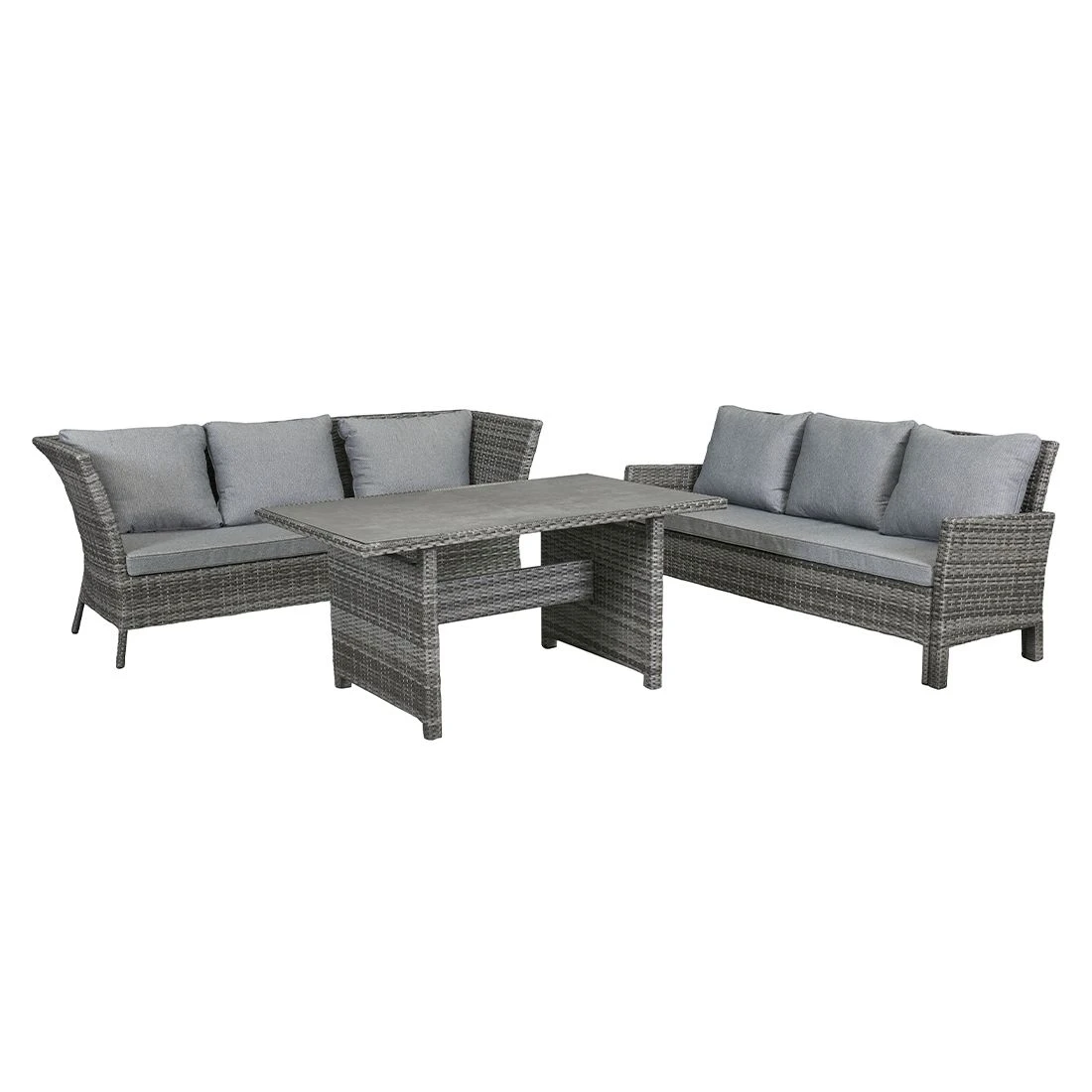 LC Garden Vivera Dininglounge Aluminium/Geflecht Grau/Omega-Anthrazit 4 LC Garden Vivera Dininglounge Aluminium/Geflecht Grau/Omega-Anthrazit – Bild 2