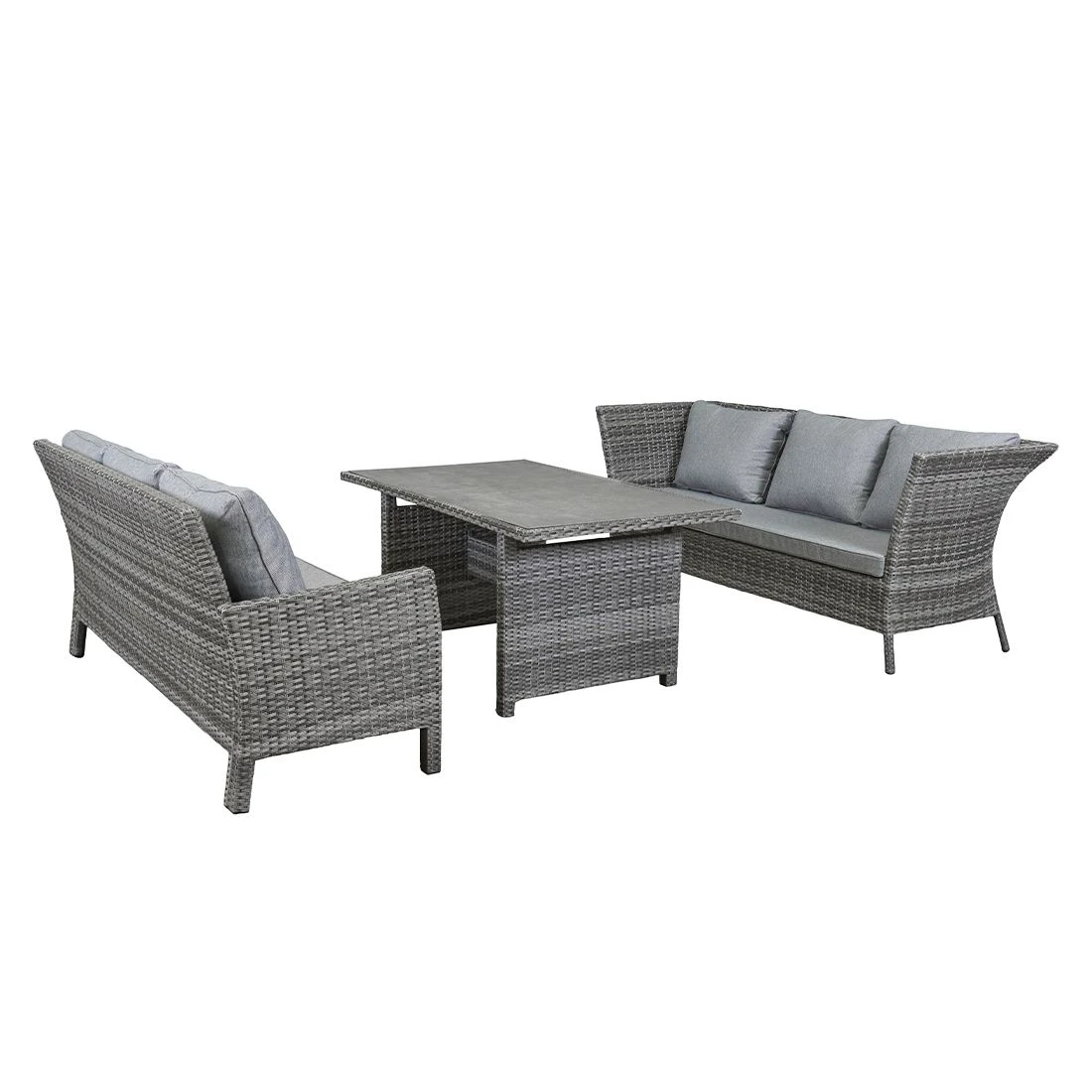 LC Garden Vivera Dininglounge Aluminium/Geflecht Grau/Omega-Anthrazit 5 LC Garden Vivera Dininglounge Aluminium/Geflecht Grau/Omega-Anthrazit – Bild 3