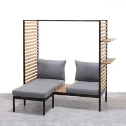 LifestyleGarden Femalcony Hocker Aluminium Inkl. Kissen Schwarz Matt/Dunkelgrau -GartenMöbelPro Verkäufe lifestylegarden femalcony hocker aluminium inkl kissen 1441135 3