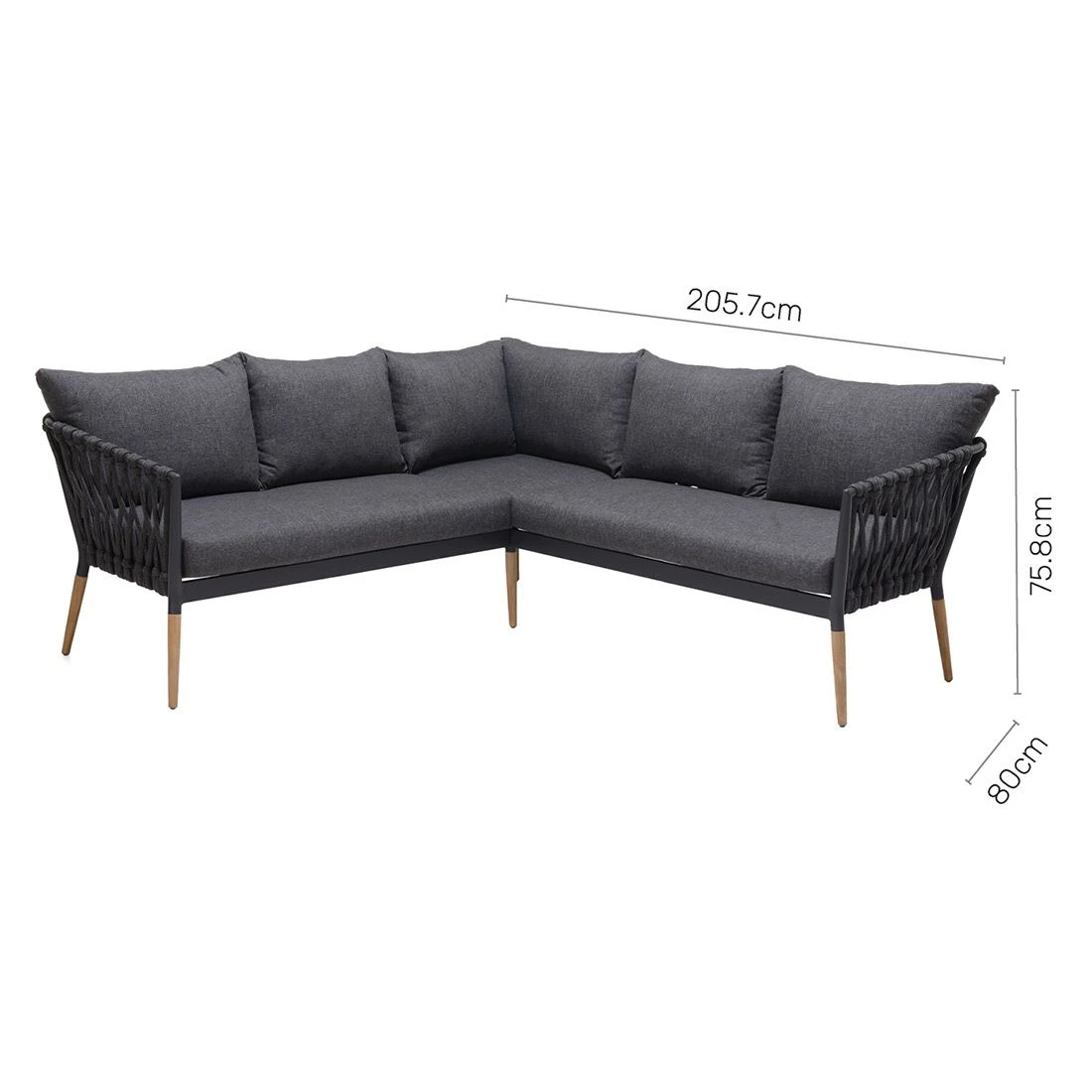 LifestyleGarden Ipanema Ecklounge Rope/Olefin Dunkelgrau/Grau 5 LifestyleGarden Ipanema Ecklounge Rope/Olefin Dunkelgrau/Grau – Bild 3