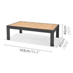 LifestyleGarden Palau Loungetisch 143x80cm Aluminium/Teak Dark Grey -GartenMöbelPro Verkäufe lifestylegarden palau loungetisch 143x80cm aluminium teak dark grey 1192766 3