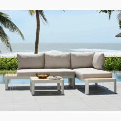 LifestyleGarden Portals Gartensofa Aluminium/Teak/Olefin Korallensand-Matt/Teak -GartenMöbelPro Verkäufe lifestylegarden portals 2 sitzersofa aluminium teak olefin korallensand matt teak 1282966 3