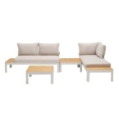 LifestyleGarden Portals Ecklounge 4tlg Aluminium/Teak/Olefin Korallensand-Matt/Teak -GartenMöbelPro Verkäufe lifestylegarden portals loungeecke 4tlg aluminium teak olefin korallensand matt teak 1328055 2