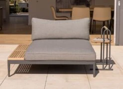 LifestyleGarden Topaz Beistelltisch 52x37,5cm Aluminium/Teakholz Magnesium Grau/Teak -GartenMöbelPro Verkäufe lifestylegarden topaz beistelltisch 52x37 5cm aluminium teakholz 1440640 2