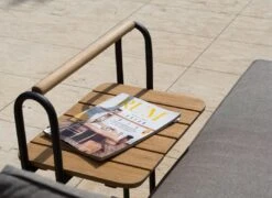 LifestyleGarden Topaz Beistelltisch 52x37,5cm Aluminium/Teakholz Magnesium Grau/Teak -GartenMöbelPro Verkäufe lifestylegarden topaz beistelltisch 52x37 5cm aluminium teakholz 1440640 4