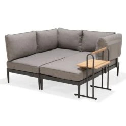 LifestyleGarden Topaz Beistelltisch 52x37,5cm Aluminium/Teakholz Magnesium Grau/Teak -GartenMöbelPro Verkäufe lifestylegarden topaz beistelltisch 52x37 5cm aluminium teakholz 1440640 5