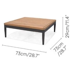 LifestyleGarden Topaz Loungetisch 80x80cm Aluminium/Teakholz Magnesium Grau/Teak -GartenMöbelPro Verkäufe lifestylegarden topaz beistelltisch 80x80cm aluminium teakholz 1440651 3