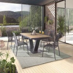 Musterring Den Haag Ausziehtisch 180/240x95cm Aluminium/Teak Anthrazit/Natur -GartenMöbelPro Verkäufe musterring den haag ausziehtisch 180 240x95cm aluminium teak 1472595 2