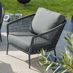 Musterring Ibiza Loungesessel Kordel Anthrazit/Grau