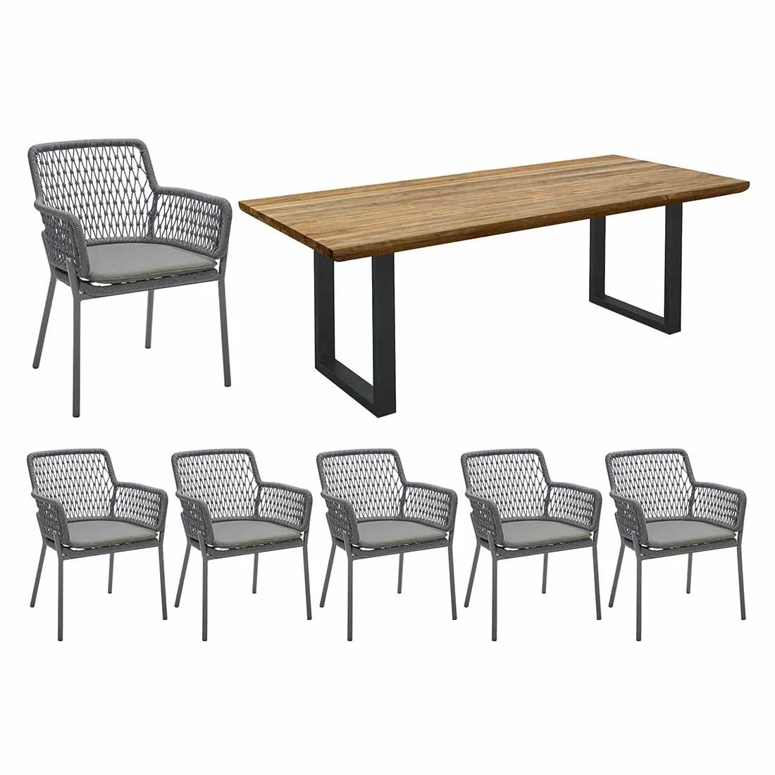 Musterring London Gartenmöbel-Set 7-tlg. Tisch 200x100cm Anthrazit/Grau 3 Musterring London Gartenmöbel-Set 7-tlg. Tisch 200x100cm Anthrazit/Grau