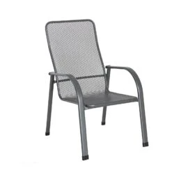 MWH Chalet Stapelsessel Hochlehner Streckmetall Eisengrau