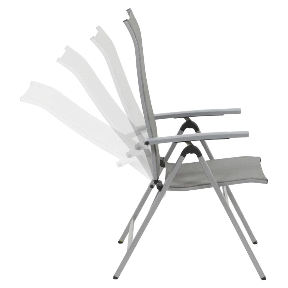 MWH Fabulo Klappsessel Aluminium/Textilene Silber/Grau 6 MWH Fabulo Klappsessel Aluminium/Textilene Silber/Grau – Bild 4