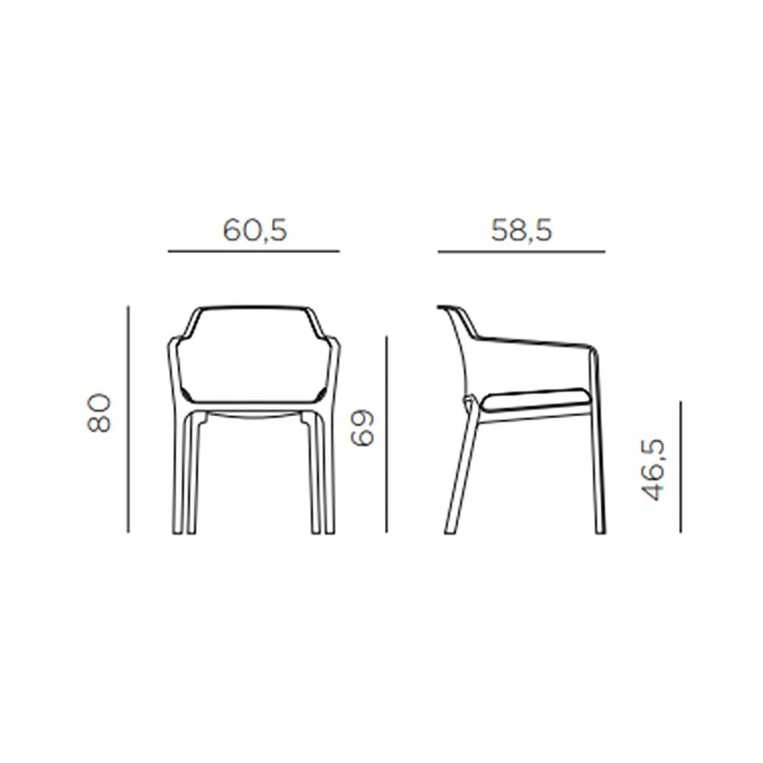 Nardi Net Stapelsessel Kunststoff Koralle 7 Nardi Net Stapelsessel Kunststoff Koralle – Bild 5